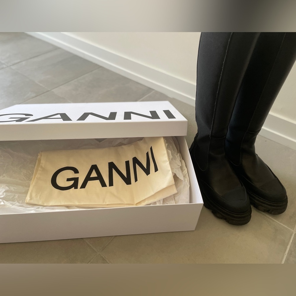 Ganni Stitch Cleated Chelsea Boots